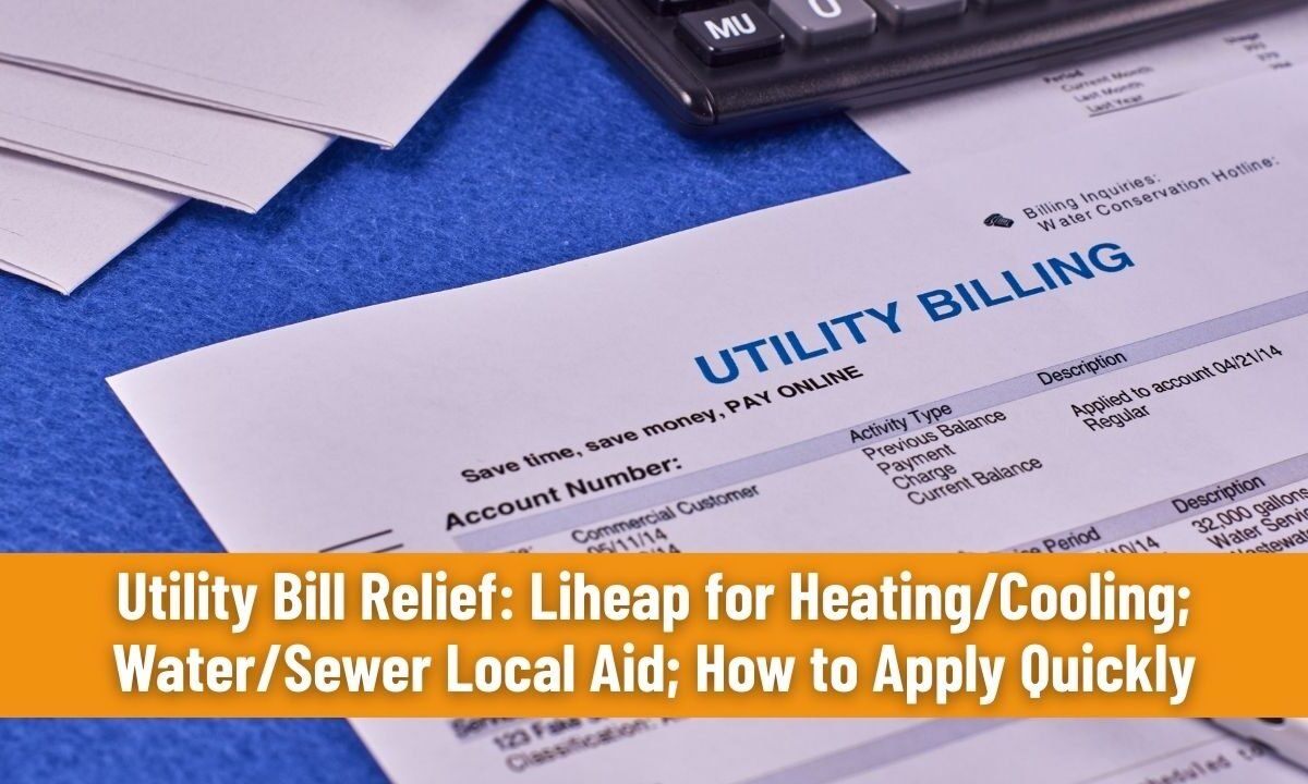 Utility Bill Relief: Liheap for Heating/Cooling; Water/Sewer Local Aid; How to Apply Quickly